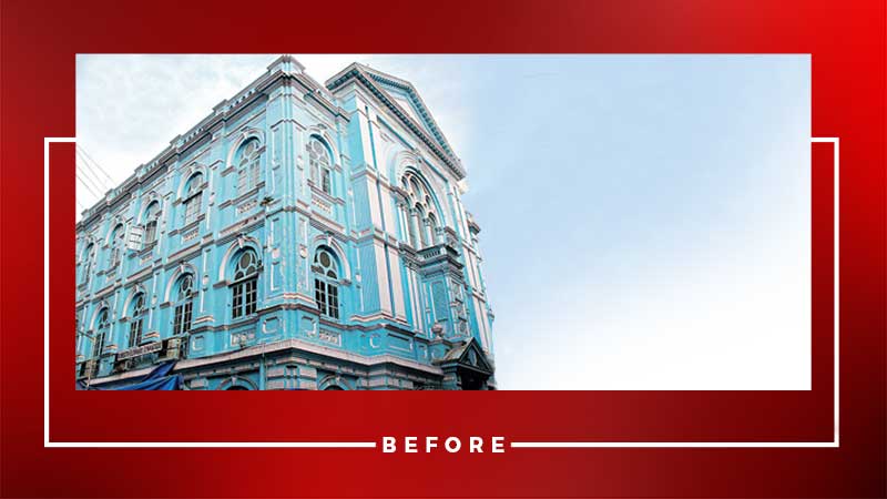 blue synagogue after