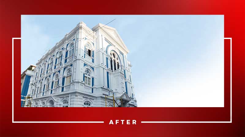 blue synagogue after